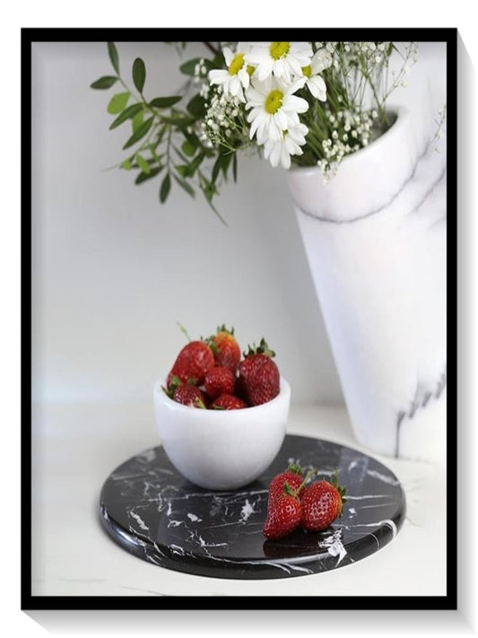 Marmorinen Pyöreä Tarjoilu / Koristealusta