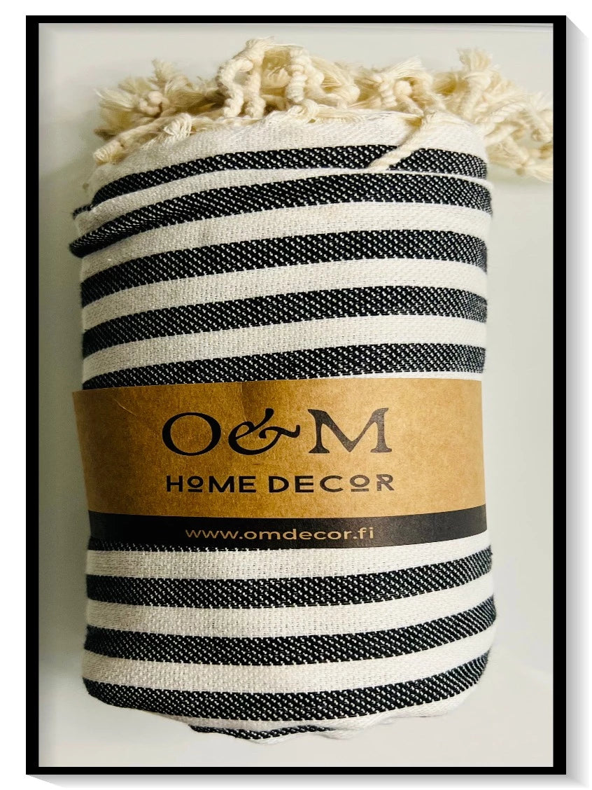 O&M turkkilainen puuvilla hamam pyyhe