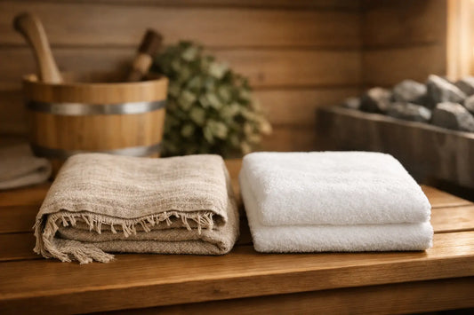 Sauna käsipyyhe pellava puuvilla - kumpi toimii?